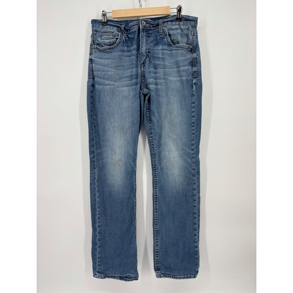 BKE Tyler Straight Leg Jeans Mens 34R Medium Wash Blue Denim MGC23061